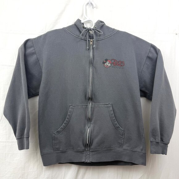 Disney D23 Expo 2011 1st Year Expo Logo Zippered Hoodie Unisex L Gray - Picture 1 of 10
